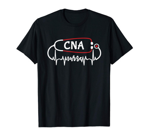 CNA Nurse Heartbeat Stethoscope Certified Nursing Assistant T-Shirt
