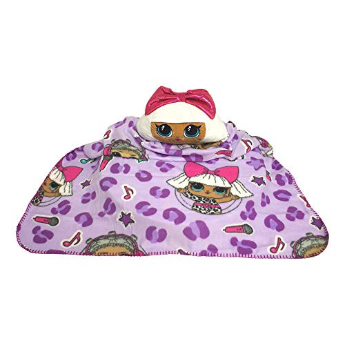 Franco Girls LOL Suprise Throw Blanket and Pillow Doll Surprise Diva Kids Hugger Plush Gift Set