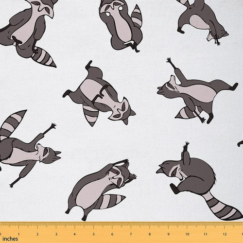 Feelyou Squirrel Upholstery Fabric by The Yard,Wild Animals Outdoor Fabric by The Yard,Kawaii Squirrel Decorative Fabric for Upholstery and Home DIY Projects, 1 Yard, Grey