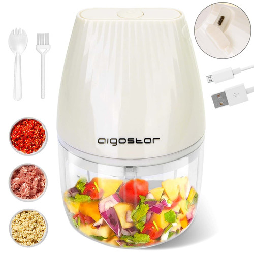 Aigostar Electric Mini Garlic Chopper, Cordless Mini Chopper Food Processor, Portable Small Food Chopper, Mini Garlic Chopper Blender for Onion Ginger Spice Meat, Veggie, Nuts, Baby Food, Puree 250ml Aigostar Electric Mini Garlic Chopper, Cordless Mini Chopper Food Processor, Portable Small Food Chopper, Mini Garlic Chopper Blender for Onion Ginger Spice Meat, Veggie, Nuts, Baby Food, Puree 250ml