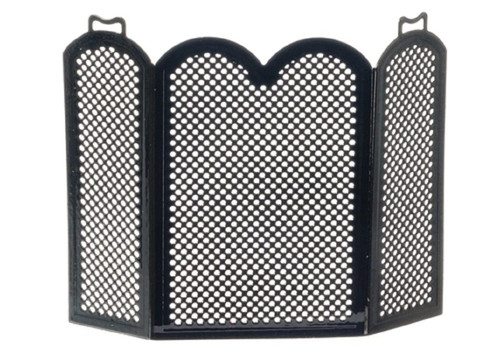 Melody Jane Dolls Houses Black Fire Screen Miniature 1:12 Scale Guard Fireplace Accessory