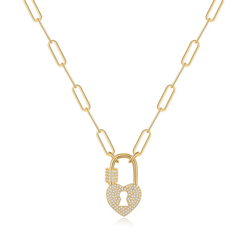 Turandoss Gold Layered Necklaces for Women, 14K Gold Plated Dainty CZ Lock Oval Link Chain Necklace Heart Paperclip Layered Chain Necklaces for Women Gold Jewelry Turandoss Gold Layered Necklaces for Women, 14K Gold Plated Dainty CZ Lock Oval Link Chain Necklace Heart Paperclip Layered Chain Necklaces for Women Gold Jewelry