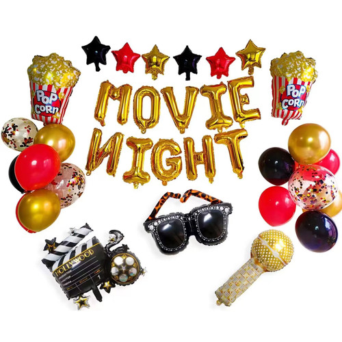 Movie Night Decorations - Movie Theme Party Decorations, 26 Pcs Movie Night Supplies Include Popcorn Camera Balloons Movie Night Banner for Hollywood Theme Party Decorations Birthday Party Backdrop Movie Night Decorations - Movie Theme Party Decorations, 26 Pcs Movie Night Supplies Include Popcorn Camera Balloons Movie Night Banner for Hollywood Theme Party Decorations Birthday Party Backdrop