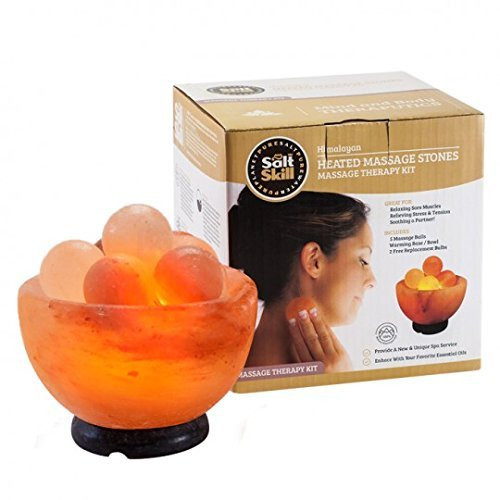 Himalayan Salt Lamp Massage Bowl with Stone, 15 Watt Bulb and Electric Cord Included - Air Purifier Ionic Salt Rock Lamp