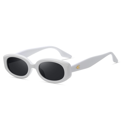 Fozono Trendy Rectangle Sunglasses for Women Men Retro 90s Fashion Narrow Small Square Sunglasses Vintage UV400 Protection White Frame-Gray Lens Fozono Trendy Rectangle Sunglasses for Women Men Retro 90s Fashion Narrow Small Square Sunglasses Vintage UV400 Protection White Frame-Gray Lens