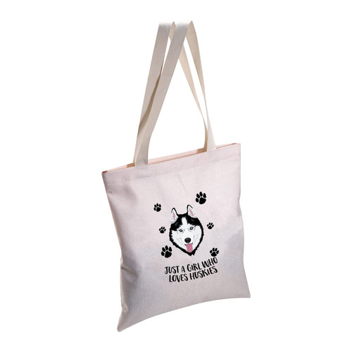 MBMSO Husky Makeup Bag Husky Lover Gifts for Women Just a girl Who Loves Huskies Cosmetic Bag Siberian Husky Owner Gifts for Husky Mom Zipper Pouch Travel Case (Husky Tote bag)