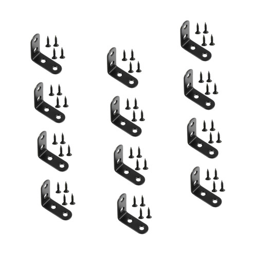 AOKWAWALIY 12pcs Right Angle Bracket Corner Code Corner Brace Plate Flat Corner Brace Corner Furniture L Shaped Bracket Heavy Duty Stainless Shelf Metal Brackets Wooden Frame Stainless Steel