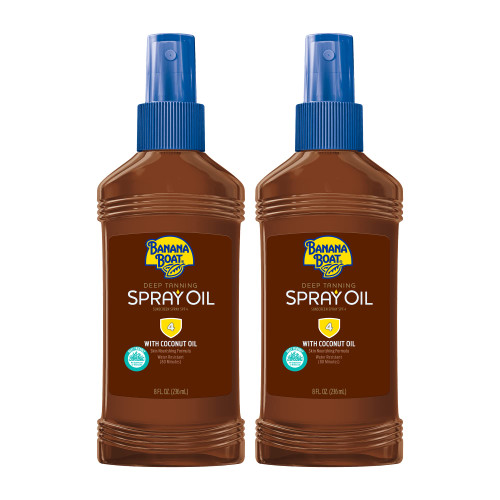 Banana Boat Deep Tanning Spray Oil Sunscreen with Coconut Oil, SPF 4, 8oz - Twin Pack Banana Boat Deep Tanning Spray Oil Sunscreen with Coconut Oil, SPF 4, 8oz - Twin Pack