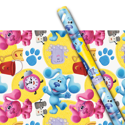 Unique Blue's Clues Wrap-30 x 5 ft I Pack of 1 Gift Wrap, 30" X 5FT, Multicolor