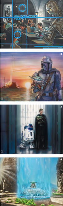 Ceaco - 4 in 1 Multipack - Thomas Kinkade - Star Wars Mandalorian II - (4) 500 Piece Jigsaw Puzzles