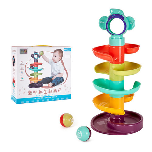 Ball Drop and Roll Swirling Tower for Baby 5 Layer Development Educational Shot Toys for Toddler Ramp Toy Childrem's Day Spinning Ball Ramp