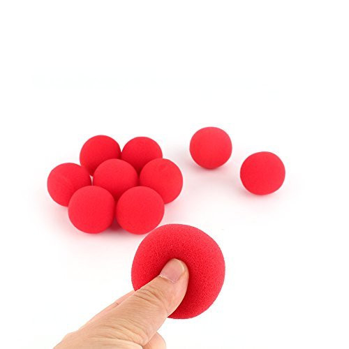 Yosoo 10Pcs Red Sponge Soft Ball Close-Up Magic Street Classical Comedy Trick Props