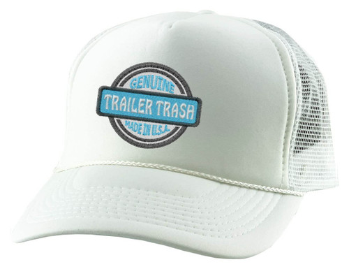 Genuine Trailer Trash Trucker Hat Embroidered Adult Baseball Cap Adjustable Snapback (White)