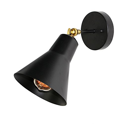 LALUZ Adjustable Wall Sconce 1-Light Wall Lamp Black Sconces Wall Lighting