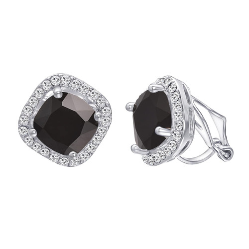 Yoursfs Clip on Earrings for Women Austria Cubic Zirconia 18k White Gold Plated Crystal Clip on Earring Non Pierced Ears Black Earrings Fashion Jewelry Yoursfs Clip on Earrings for Women Austria Cubic Zirconia 18k White Gold Plated Crystal Clip on Earring Non Pierced Ears Black Earrings Fashion Jewelry
