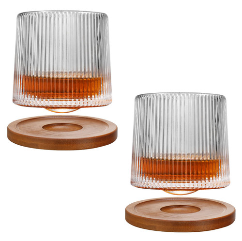 Crystal Whiskey glasses set of 2,Rotatable -10 Oz old fashioned whiskey glasses,bar whiskey glasses,style glassware for bourbon,perfect Idea for scotch lovers,glasses for scotch, rum,Vertical Crystal Whiskey glasses set of 2,Rotatable -10 Oz old fashioned whiskey glasses,bar whiskey glasses,style glassware for bourbon,perfect Idea for scotch lovers,glasses for scotch, rum,Vertical