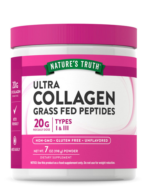 Collagen Powder | 7 oz | Type I and III | Grass Fed, Paleo and Keto Friendly Collagen Peptides | Protein Packed | Unflavored | Non-GMO and Gluten Free Supplement | by Nature's Truth Collagen Powder | 7 oz | Type I and III | Grass Fed, Paleo and Keto Friendly Collagen Peptides | Protein Packed | Unflavored | Non-GMO and Gluten Free Supplement | by Nature's Truth
