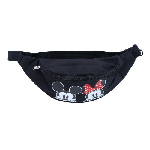 Jerry Leigh Disney Peeking Mickey Mouse and Minnie Mouse Fanny Waist Pack, Black, one size