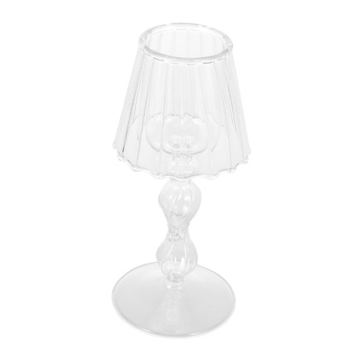 IMIKEYA Candlestick Tealight Candle Stand Glass Tealight Holders Glass Candle Stand Tabletop Lamp Tabletop Candle Stand Light House Decorations for Home Glass Tea Light Holder Desktop Cup