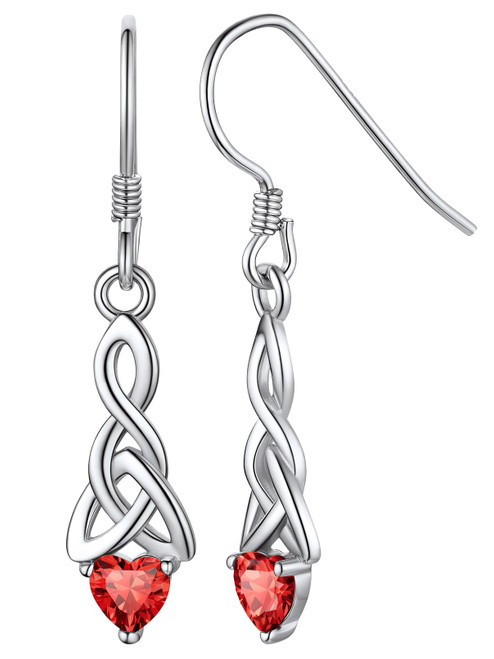 Birthstone Indinity Dangle Earrings for Women - Sterling Silver Heart Cubic Zirconia Drop Dangling Earrings - Hypoallergenic Birthstones Birthday Gift Jewelry Gift Birthstone Indinity Dangle Earrings for Women - Sterling Silver Heart Cubic Zirconia Drop Dangling Earrings - Hypoallergenic Birthstones Birthday Gift Jewelry Gift
