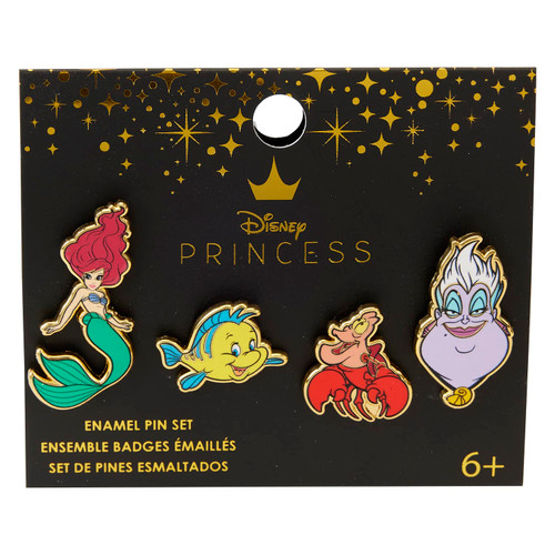 Loungefly Disney The Little Mermaid 4-Piece Pin Set (Ariel, Flounder, Sebastian, Ursula), Amazon Exclusive Loungefly Disney The Little Mermaid 4-Piece Pin Set (Ariel, Flounder, Sebastian, Ursula), Amazon Exclusive