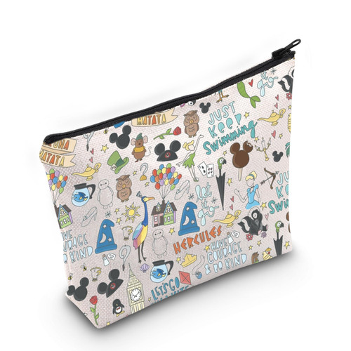 POFULL Magic Kingdom Gift Movie Characters Collage Cosmetic Bag Fairy Tales Gift for Women (Characters Collage Cosmetic Bag) POFULL Magic Kingdom Gift Movie Characters Collage Cosmetic Bag Fairy Tales Gift for Women (Characters Collage Cosmetic Bag)