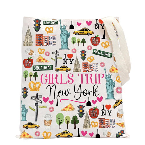 POFULL New York Vacation Gift Girls Trip New York Zipper pouch Travel Cosmetic Bag Girls Weekend Gift (Girls Trip New York Tote Bag) POFULL New York Vacation Gift Girls Trip New York Zipper pouch Travel Cosmetic Bag Girls Weekend Gift (Girls Trip New York Tote Bag)