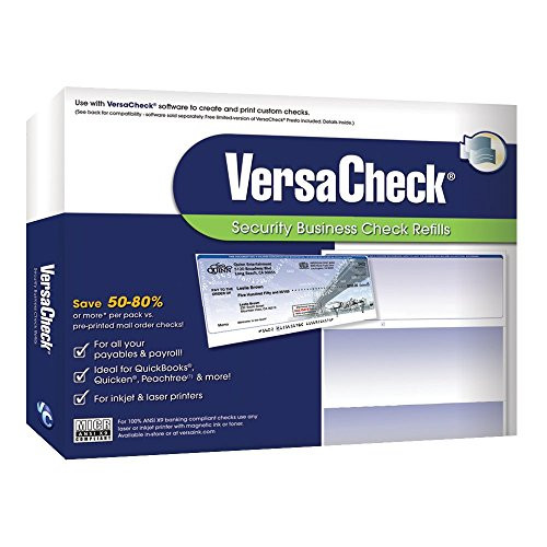 VersaCheck Security Business Check Refills: Form #1000 Business Voucher - Blue - Premium - 500 Sheets