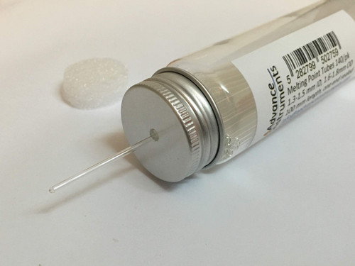 Melting Point Tubes One End Sealed 100 mm x 1.3-1.5 mm ID 1.6-1.8 mm OD 140/pk Glass Capillary Micro Pipettes One End Open AAdvance Instruments