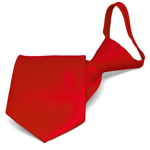 tiemart Pretied Zipper Ties Easy On Zip Up (17 Inch, Red)