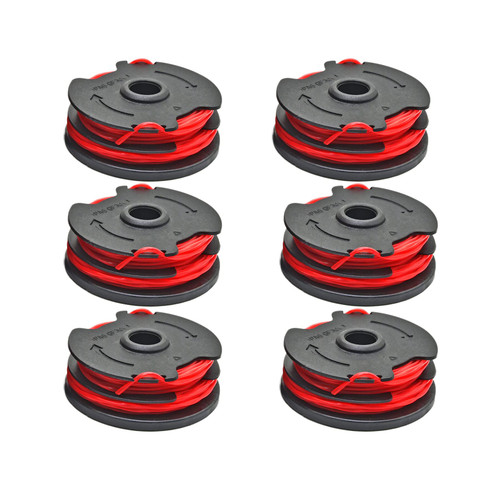 WE TOOL PLUS 0.065'' Replacement Trimmer Spools for Hyper Tough Weed Eater String Trimmer, Compatible with Hyper Tough GGT500WU, HT18-401-004-01 6 Pack, Black Red