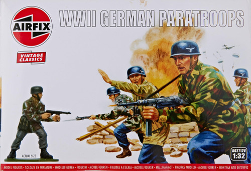 Airfix Vintage Classics World War II German Paratroops 1:32 WWII Military Army Men Plastic Model Figures A02712V
