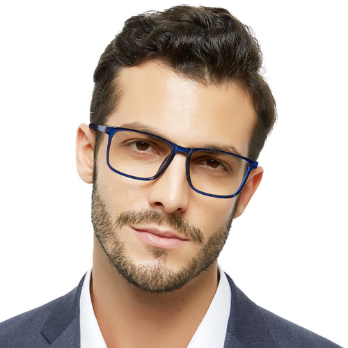 OCCI CHIARI Blue Reading Glasses Men Women 1.5x Fashion Square Readers 1.0 1.25 1.5 1.75 2.0 2.25 2.5 2.75 3.0 3.5 4.0 5.0 6.0