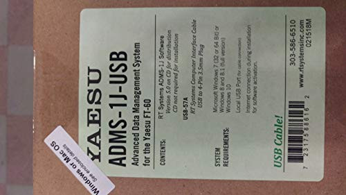 Yaesu ADMS-1J Programming Software on CD with USB Computer Interface Cable for FT-60R by RT Systems