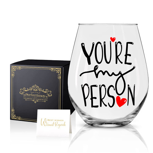 Perfectinsoy You're My Person Wine Glass with Gift Box, Best Friend Wine Glass for Women, Funny Friend Gifts for Women, Soul Sister Gifts, Sister in Law Gifts, Funny Birthday Gifts Ideas for Women Perfectinsoy You're My Person Wine Glass with Gift Box, Best Friend Wine Glass for Women, Funny Friend Gifts for Women, Soul Sister Gifts, Sister in Law Gifts, Funny Birthday Gifts Ideas for Women