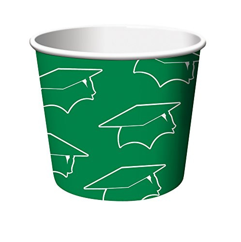 Creative Converting 6 Count Graduation Treat Cups, Green
