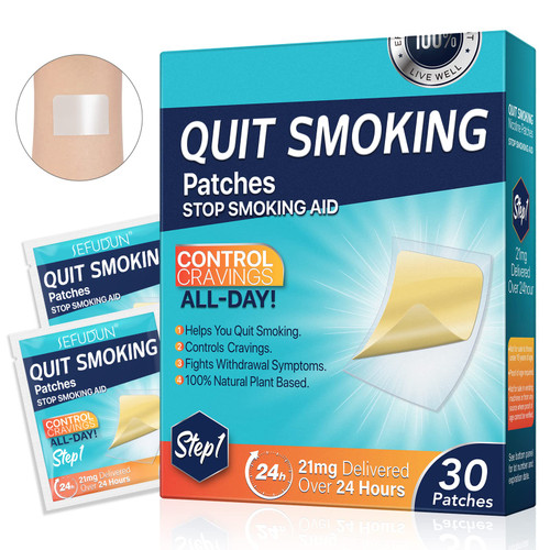 21mg Quit Smoking Patches,Step 1 Smoking Aid to Quit Smoking,Delivered Over 24 Hours Transdermal System,30 Count Patches to Help Quit Smoking,Stop Smoking Aids That Work with 2 Week