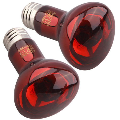 Aiicioo Reptile Red Light Bulb - Reptile Heat Lamp Bulb Infrared Basking Spot Lamp for Bearded Dragon Lizard Turtle Hermit Crab Leopard Gecko Snake Chameleon 50W