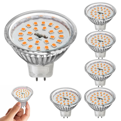 AxarYxhi MR16 LED Bulbs 5W, 50W Halogen Equivalent, GU5.3 Bi-Pin Base Light Bulb 2700K Warm White, ACDC12V Non-Dimmable 120 Degree Beam Angle, Replacement for Spotlight, 650LM Lighting Light, 5 Packs