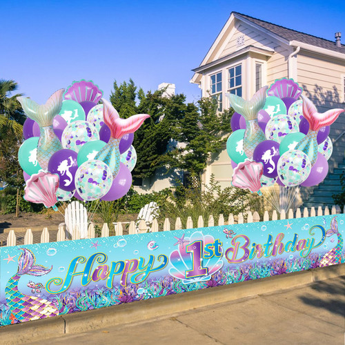 Mermaid 1st Birthday Decorations Oneder Sea First Birthday Decorations for Girl Under The Sea 1st Birthday Girl Little Mermaid Party Decorations Mermaid Yard Decor Mermaid 1st Birthday Decorations Oneder Sea First Birthday Decorations for Girl Under The Sea 1st Birthday Girl Little Mermaid Party Decorations Mermaid Yard Decor