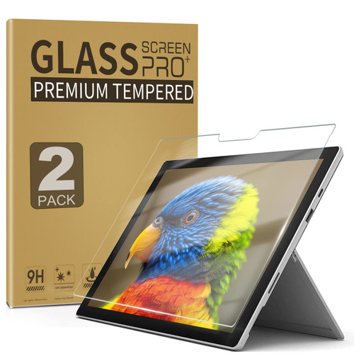 ZenRich (2 Pack) Tempered Glass Screen Protector for Surface Pro 7 Plus/Surface Pro 7/Surface Pro 6/ Surface Pro 5/Surface Pro 4, Glass Screen Film with 9H Hardness/Case Friendly/for S Pen