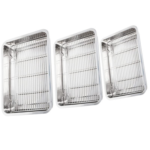 Baking Sheet with Rack Set,3 Pans + 3 Racks Stainless Steel Cookie Sheet with Cooling Rack For Oven Healthy & Non Toxic, Corrugated Bottom & Dishwasher Safe (3 Pans + 3 Racks) Baking Sheet with Rack Set,3 Pans + 3 Racks Stainless Steel Cookie Sheet with Cooling Rack For Oven Healthy & Non Toxic, Corrugated Bottom & Dishwasher Safe (3 Pans + 3 Racks)
