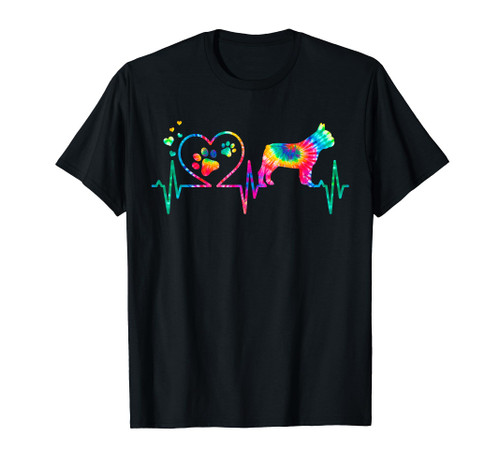 Frenchie French Bulldog Mom Dad Heartbeat Tie Dye Dog Gift T-Shirt