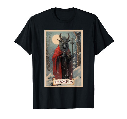 Krampus Tarot Card Design Xmas Hail Santa Christmas Clothing T-Shirt
