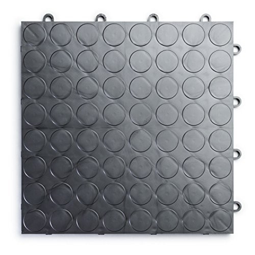 RaceDeck CircleTrac, Durable Interlocking Modular Garage Flooring Tile (12 Pack), Graphite