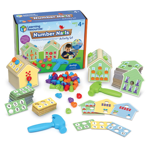 Learning Resources Number Nails Activity Set - 102 Pieces, Ages 4+ Toddler Learning Activities, Fine Motor Games for Kids, Math Games for Kids, for Kids