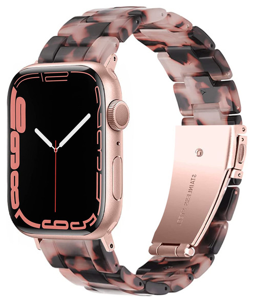 Drevoon Resin Bands Compatible with Apple Watch Band 49mm 45mm 44mm 42mm 41mm 40mm 38mm, Stylish Lightweight Wristband Bracelet for iWatch Ultra Series 8 7 6 5 4 3 2 1 SE Women Men