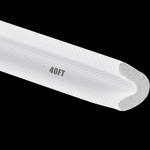 Door Weather Stripping Soundproof Door Seal Strip V Shaped Foam Kerf Weather Stripping Door Frame Weather Stripping for Doors Windows, Slot Installation Seals Large Slot (White)