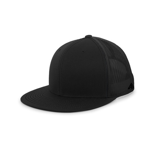 Pacific Headwear Standard D-Series Trucker Snapback Cap, Black, One Size