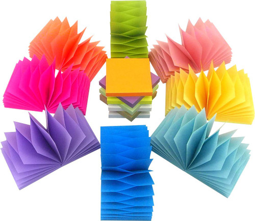 4A Sticky Pop-up Notes,3 x 3 Inches,Neon Assorted,15 Colors,Self-Stick Notes,100 Sheets/Pad,15 Pads/Pack,4A 30315-Z